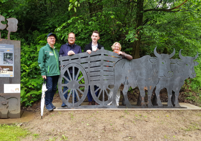 v.l.n.r.: Ulrich Merzhäuser (Beigeordneter Verbandsgemeinde Kirchen), Andreas Hundhausen (Bürgermeister Verbandsgemeinde Kirchen), Tristan Vitt (Bürgermeister Stadt siegen), Ursula Belz (Stellv. Landrätin Kreis Siegen-Wittgenstein)